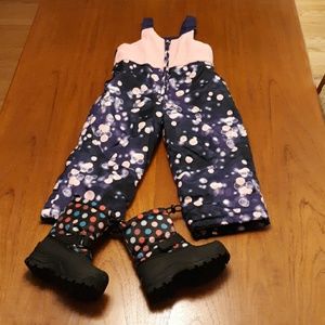 Bundle 3t Girls Snow Suit & Size 9 Boots